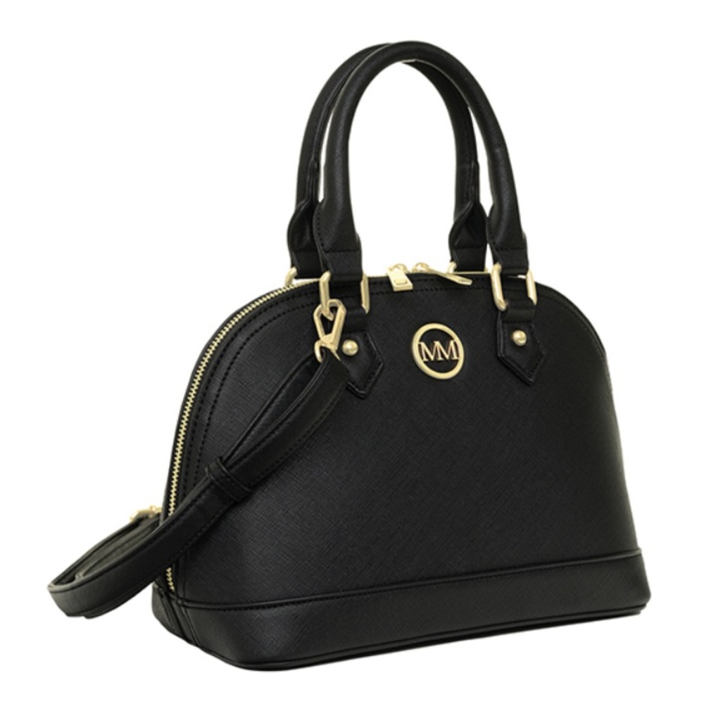 Marilyn Monroe Classic Black Gold Crossbody Tote Handbag Purse Leather NIP